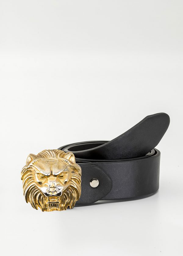 Cinturón con hebilla de León Dorado